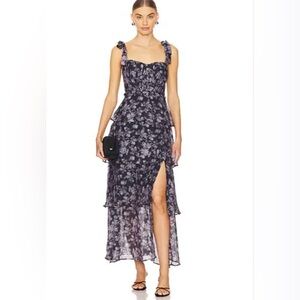 Black and White Floral High Low Dress ASTR the label .